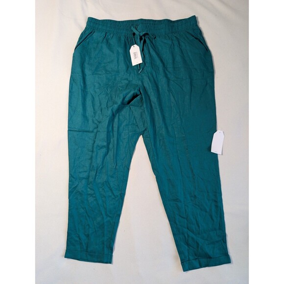 Universal Standard Womens Sayville Linen Drawstring Pants Aurora Blue 2X - Picture 2 of 9